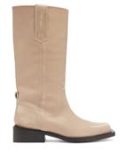 Matchesfashion.com Ganni - Mc Distressed Leather Western Boots - Womens - Cream