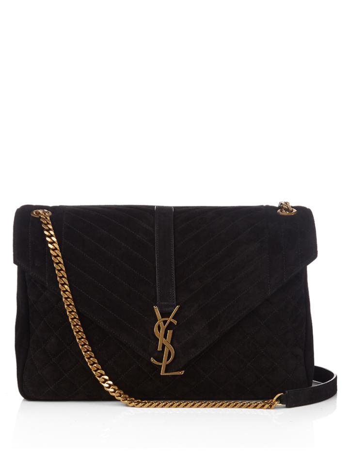 Saint Laurent Monogram Large Quilted-suede Shoulder Bag