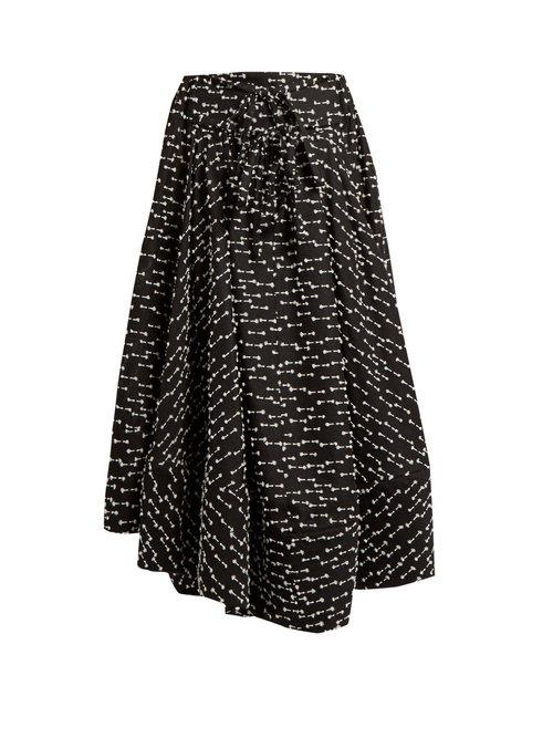 Matchesfashion.com Rosie Assoulin - Full A Line Gazar Skirt - Womens - Black White