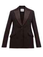Matchesfashion.com Jil Sander - Longline Satin-lapel Wool Tuxedo Jacket - Womens - Black