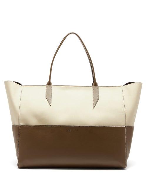 Matchesfashion.com Mtier - Incognito Large Cabas And Leather Tote Bag - Womens - Green Multi