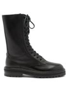 Jimmy Choo - Cora Leather Flat Boots - Womens - Black