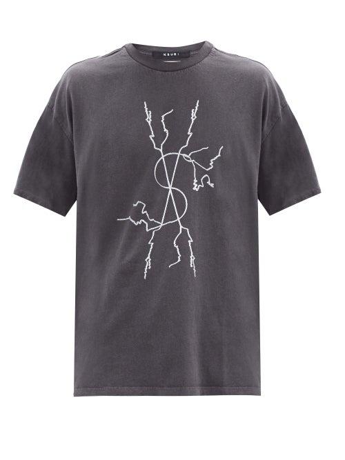 Matchesfashion.com Ksubi - Dollar Sign Cotton-jersey T-shirt - Mens - Black