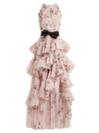 Giambattista Valli Floral-print Ruffle-trimmed Silk Gown