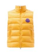 Matchesfashion.com 2 Moncler 1952 - Park Logo-patch Quilted Laqu-shell Gilet - Mens - Yellow