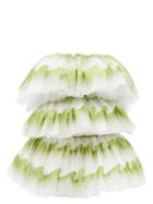 Halpern - Ruched Tulle Mini Dress - Womens - Green White