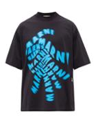Mens Rtw Marni - Logo-print Cotton-jersey T-shirt - Mens - Black