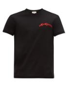 Matchesfashion.com Alexander Mcqueen - Logo-embroidered Cotton T-shirt - Mens - Black