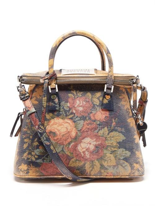 Maison Margiela - 5ac Mini Tapestry Leather Handbag - Womens - Multi