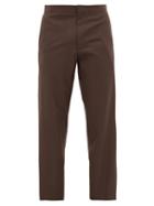 Matchesfashion.com Edward Crutchley - Cropped Straight-leg Wool Trousers - Mens - Brown