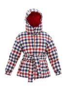 Perfect Moment - Star Gingham Quilted Down Ski Jacket - Womens - White Multi