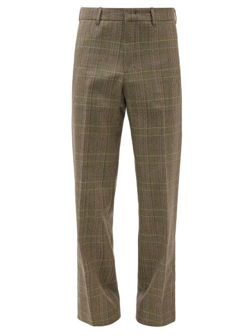 Matchesfashion.com Wooyoungmi - Check Wool-blend Wide-leg Suit Trousers - Mens - Dark Grey