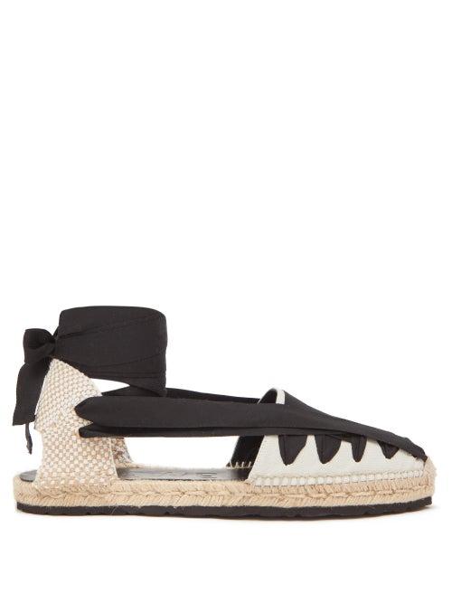 Matchesfashion.com Loewe Paula's Ibiza - Canvas And Jute Espadrilles - Mens - Black White
