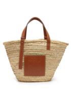 Matchesfashion.com Loewe - Leather Trimmed Woven Basket Bag - Mens - Beige Multi