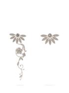 Matchesfashion.com Burberry - Half Daisy Crystal Embellished Mismatched Earrings - Womens - Crystal