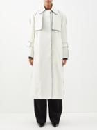 Ashlyn - Annabel Raw-edge Wool Trench Coat - Womens - Ivory Navy