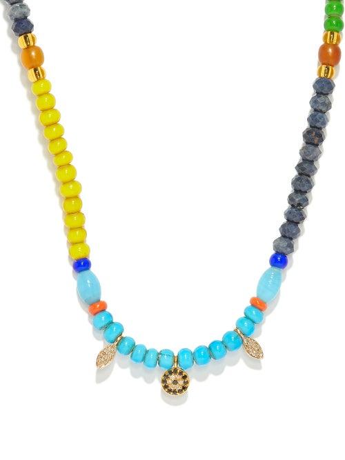 Matchesfashion.com Musa By Bobbie - Diamond, Sapphire & 14kt Gold Necklace - Womens - Multi