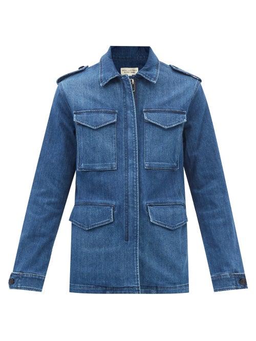 Nili Lotan - Wren Cargo-pocket Denim Jacket - Womens - Dark Denim