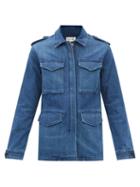 Nili Lotan - Wren Cargo-pocket Denim Jacket - Womens - Dark Denim