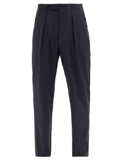 Matchesfashion.com Giorgio Armani - Pleated-rise Wool-twill Trousers - Mens - Navy