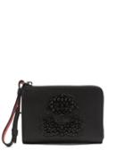 Matchesfashion.com Christian Louboutin - Tinos Crest Embellished Leather Wallet - Mens - Black