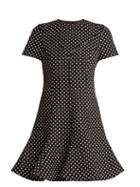 Matchesfashion.com Valentino - Polka Dot Wool Blend Dress - Womens - Black White
