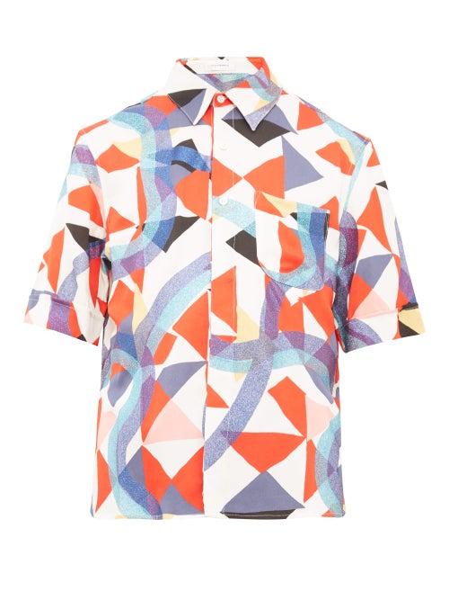 Matchesfashion.com Wales Bonner - Glitter Abstract Print Crepe Shirt - Mens - Multi