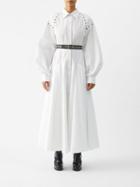 Alexander Mcqueen - Eyelet-embellished Poplin Shirt Dress - Womens - White