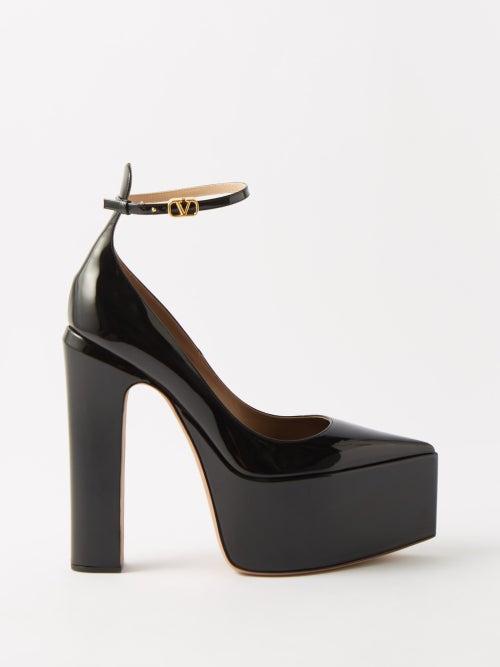 Valentino Garavani - Tan-go 165 Patent-leather Platform Pumps - Womens - Black