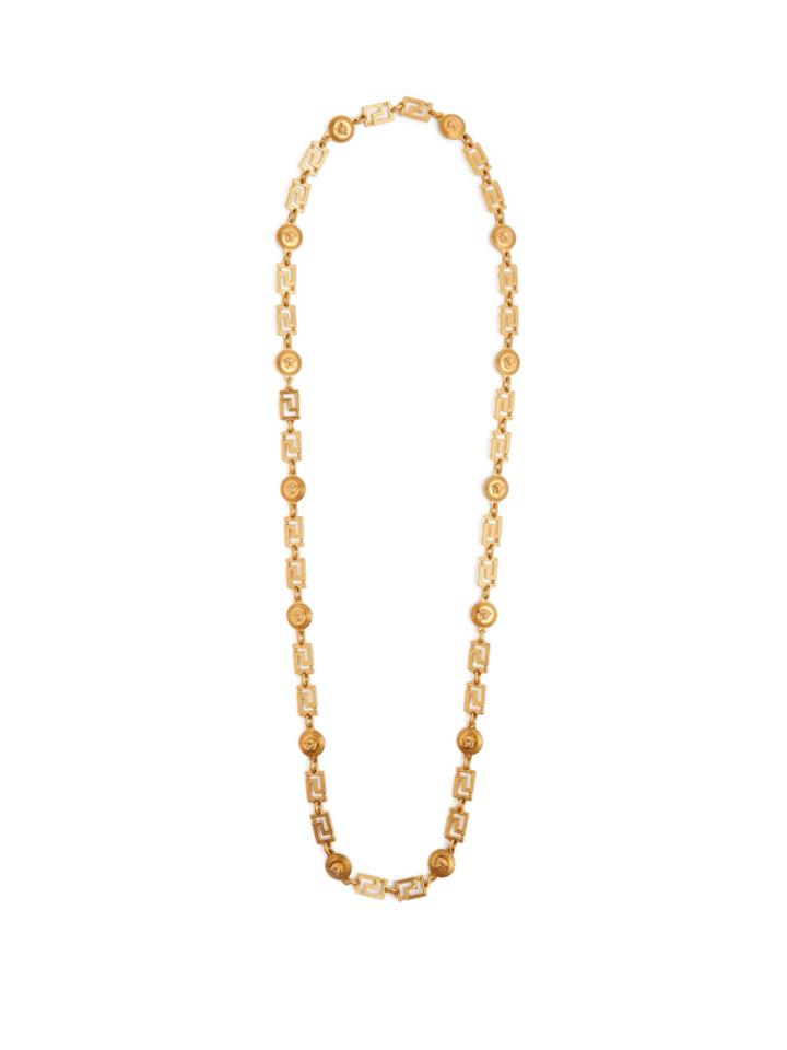 Versace Medusa And Greek-key Long Necklace