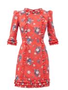 Matchesfashion.com The Vampire's Wife - The Cate Floral-print Ruffled Cotton Mini Dress - Womens - Red Multi