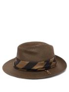 Matchesfashion.com Fendi - Foldable Silk-scarf Paper Hat - Womens - Brown