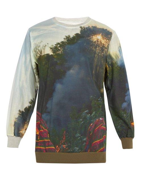 Matchesfashion.com Bless - Holiday Fire Cotton Sweatshirt - Mens - Multi