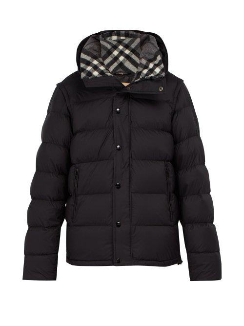 Matchesfashion.com Burberry - Hartley Detachable Sleeve Down Filled Coat - Mens - Black