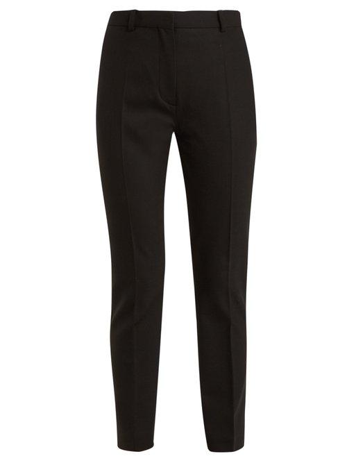Matchesfashion.com Joseph - Zoom Wool Blend Slim Leg Trousers - Womens - Black
