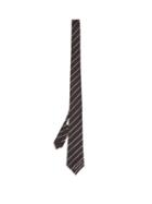 Matchesfashion.com Alexander Mcqueen - Striped Silk Tie - Mens - Black Beige