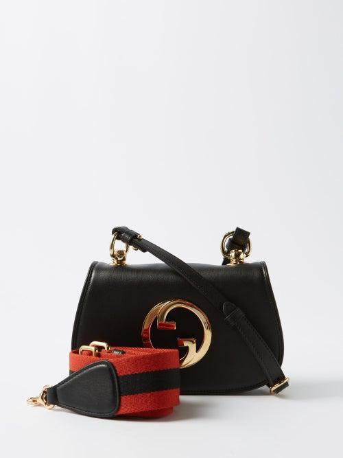 Gucci - New Blondie Small Web-stripe Leather Shoulder Bag - Womens - Black