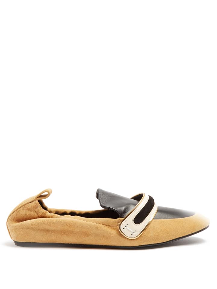 Lanvin Bi-colour Suede And Leather Flats