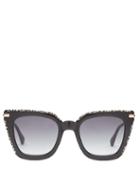 Matchesfashion.com Jimmy Choo - Ciara Square Acetate And Metal Sunglasses - Womens - Black Multi