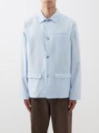 Nanushka - Jao Flap-pocket Cotton-poplin Shirt - Mens - Light Blue