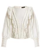 Matchesfashion.com Isabel Marant - Rosen Lace Trimmed Blouse - Womens - White