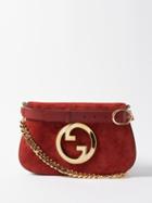 Gucci - Blondie Small Suede Shoulder Bag - Womens - Red