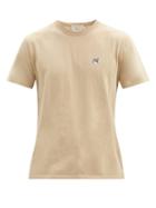Matchesfashion.com Maison Kitsun - Fox Head-patch Cotton-jersey T-shirt - Mens - Beige