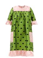 Matchesfashion.com Batsheva - Raggedy Embroidered Polka-dot Silk-taffeta Dress - Womens - Multi