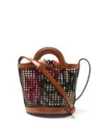 Matchesfashion.com Marni - Leather-trimmed Net Bucket Bag - Womens - Tan Multi