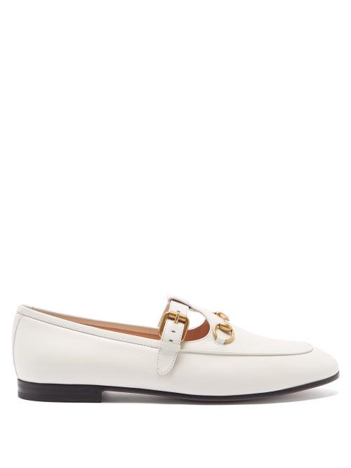 Gucci - Horsebit T-bar Leather Loafers - Womens - White