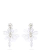 Matchesfashion.com Simone Rocha - Beaded Flower Drop Earrings - Womens - Crystal