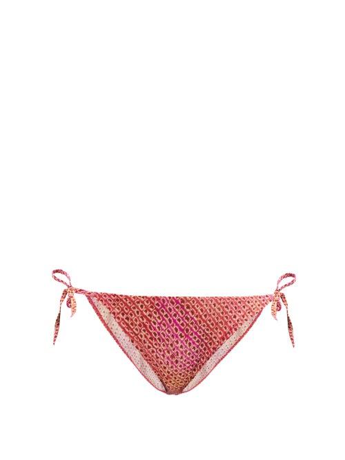 Isabel Marant - Stef Abstract-print Bikini Briefs - Womens - Pink Orange