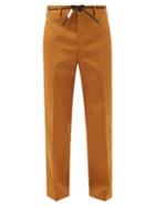 Marni - Logo-embroidered Cotton-twill Chinos - Mens - Brown