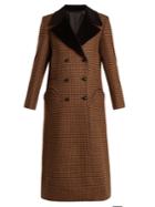 Blazé Milano Tamarillo Velvet-lapel Hound's-tooth Coat